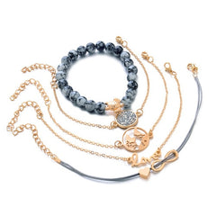 DIEZI Bohemian Turtle Charm Bracelets Bangles For Women Fashion Gold Color Strand Bracelets Sets Jewelry Party Gifts