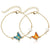 Fashion Link Bracelet with Oil Painted Butterfly Charm Bangles Imitation Pearl Wedding Bridal Bracelets Birthday Jewelry Gift