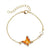 Fashion Link Bracelet with Oil Painted Butterfly Charm Bangles Imitation Pearl Wedding Bridal Bracelets Birthday Jewelry Gift